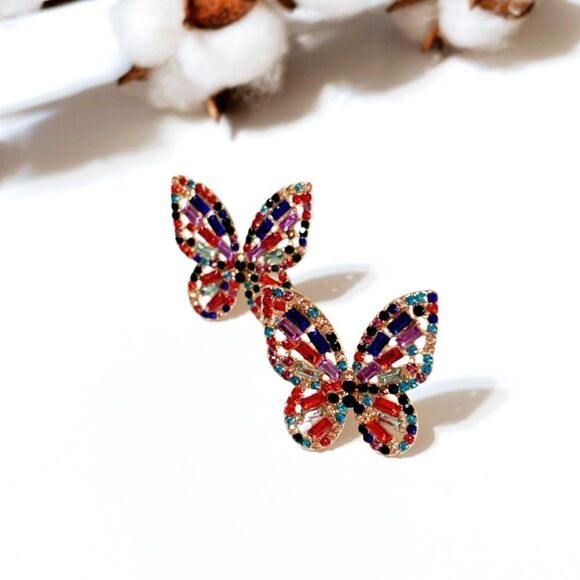 Anthropologie Multicolor Butterfly Earrings - Picture 3 of 6